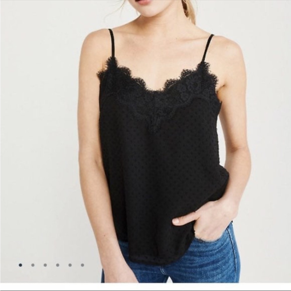 Abercrombie & Fitch Lace Cami Tank Black Women’s Size Small